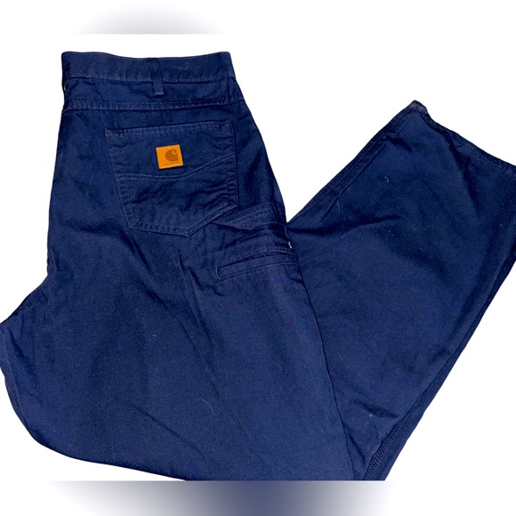 Carhartt Navy Canvas Carpenter Jean Loose Original Fit 40x34 New! - Picture 2 of 9